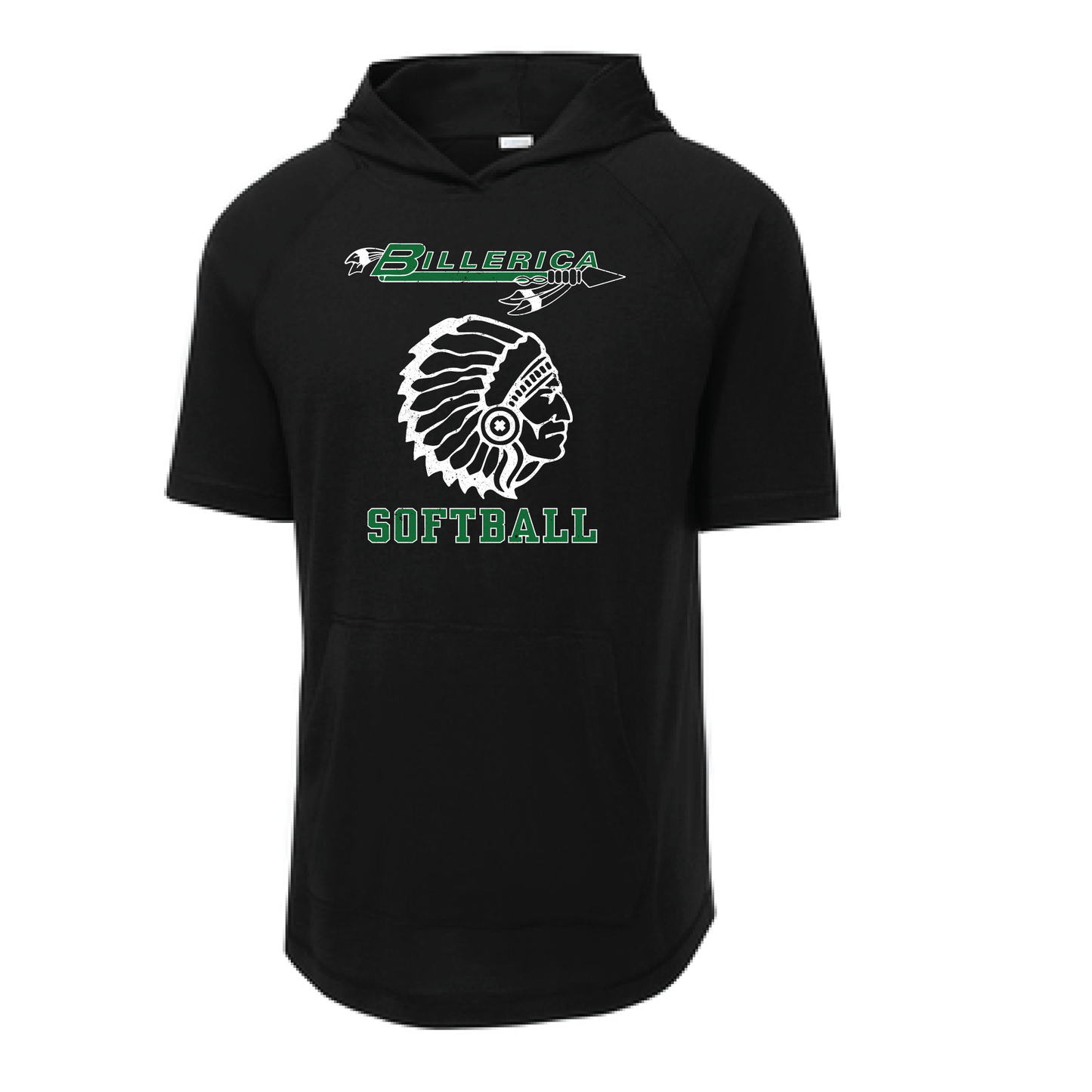 Billerica Softball Tri-Blend Wicking Short Sleeve Hoodie