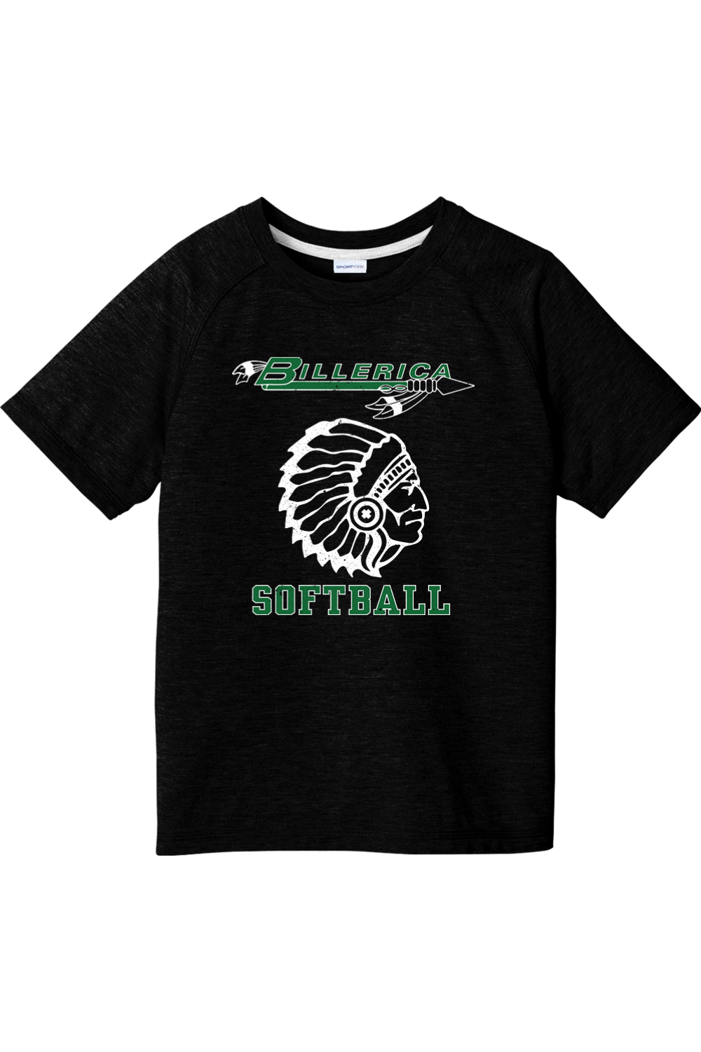 Billerica Softball Youth Tri-Blend Wicking Raglan Tee