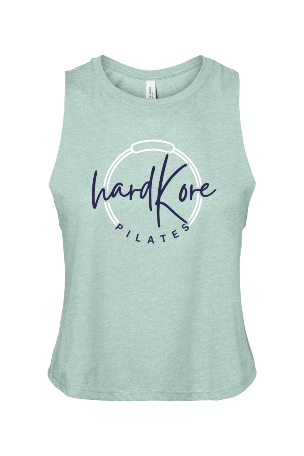 Hard Kore Pilates Green Racerback Cropped Tank