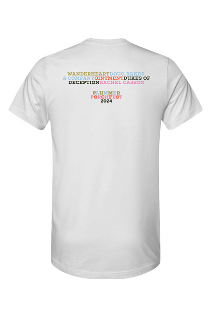 Plummer Porchfest 2024 - Unisex White Cotton T-Shirt